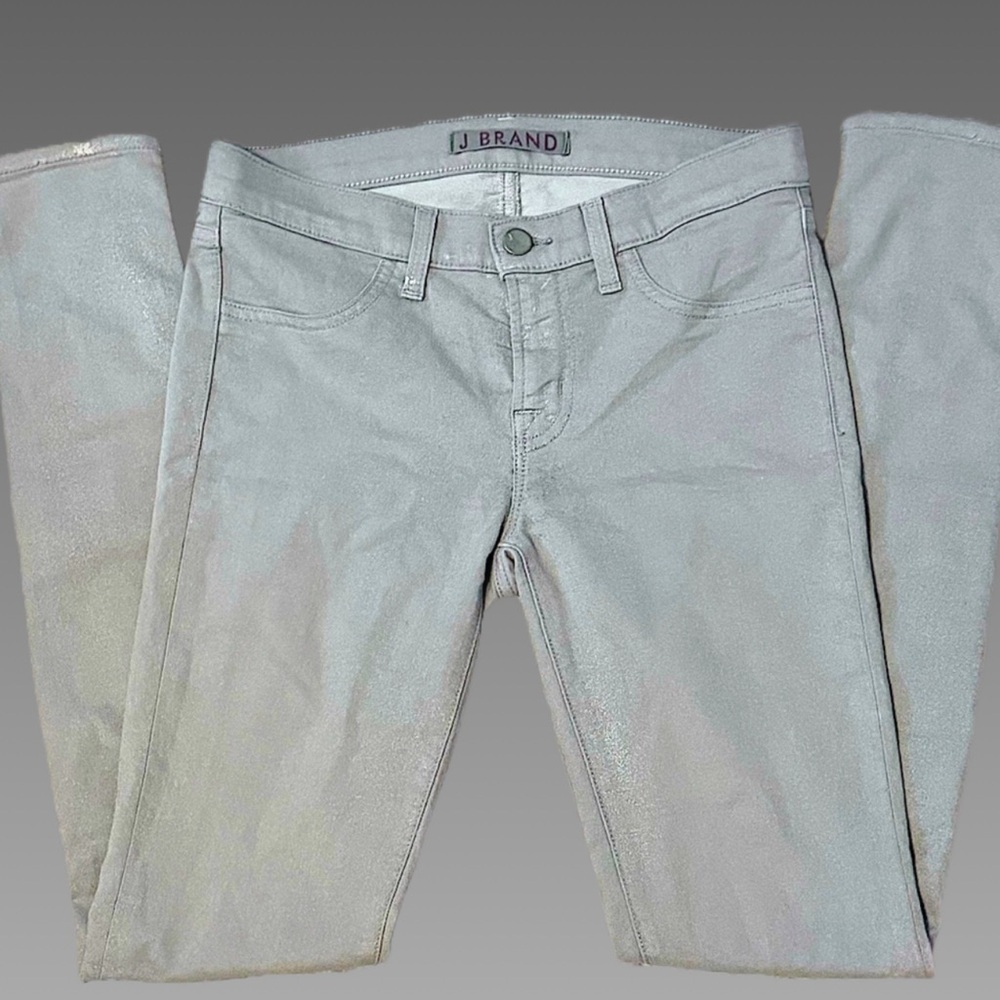Silver‎ metallic J Brand skinny jeans sz 27
